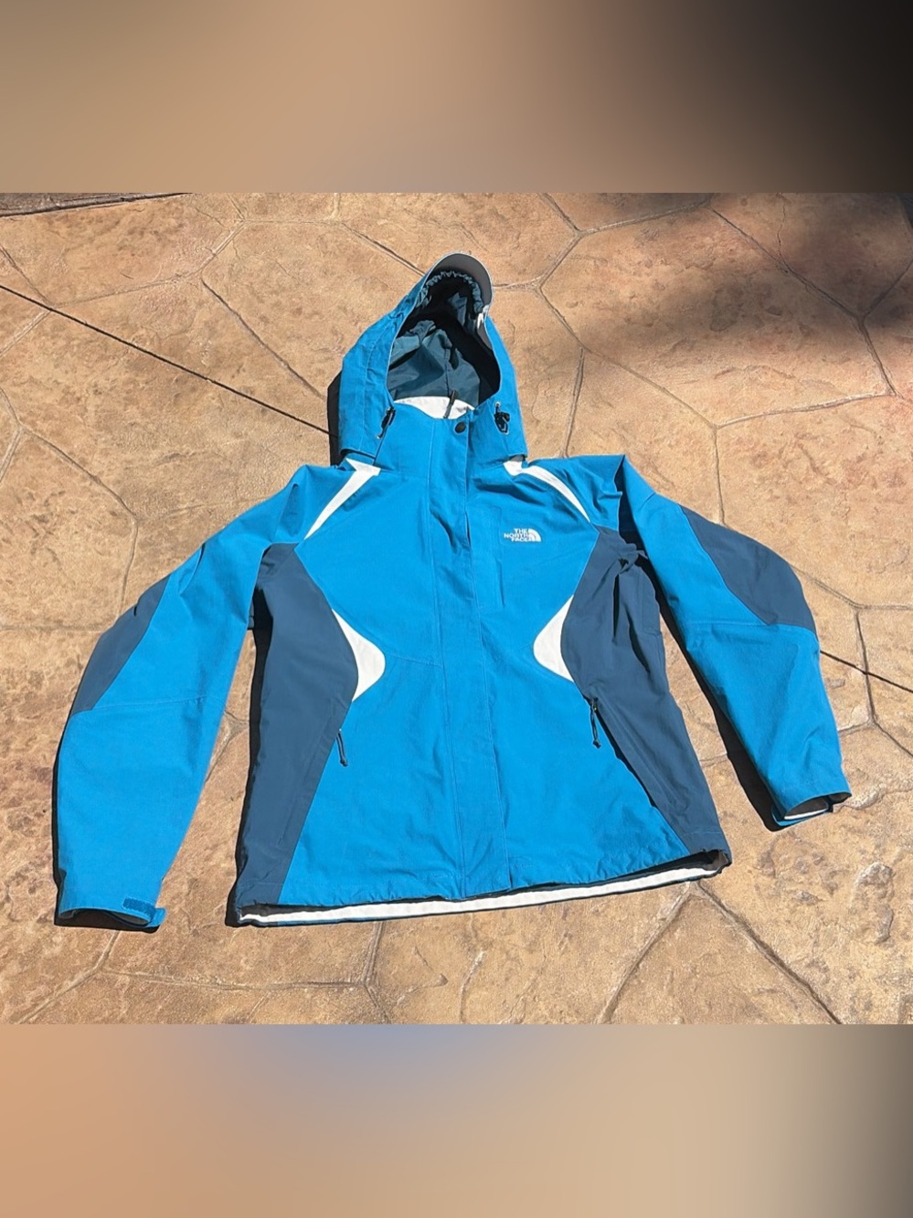 The North Face Blue and Dark Blue Hooded triclimate shell only Outdoor Jacket